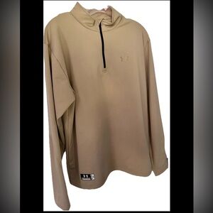 NEW Mens Under Armour ColdGear Tactical 1/4 Zip - Med - Tan- Mock Neck